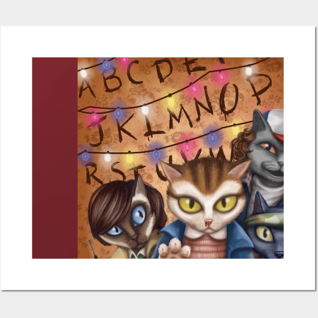 Stranger Things Kitties Wall Art by GeekyPet